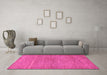 Machine Washable Abstract Pink Modern Rug in a Living Room, wshabs117pnk