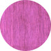 Round Abstract Purple Modern Rug, abs117pur