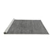 Sideview of Machine Washable Abstract Gray Modern Rug, wshabs117gry