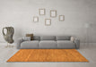 Machine Washable Abstract Orange Modern Area Rugs in a Living Room, wshabs117org