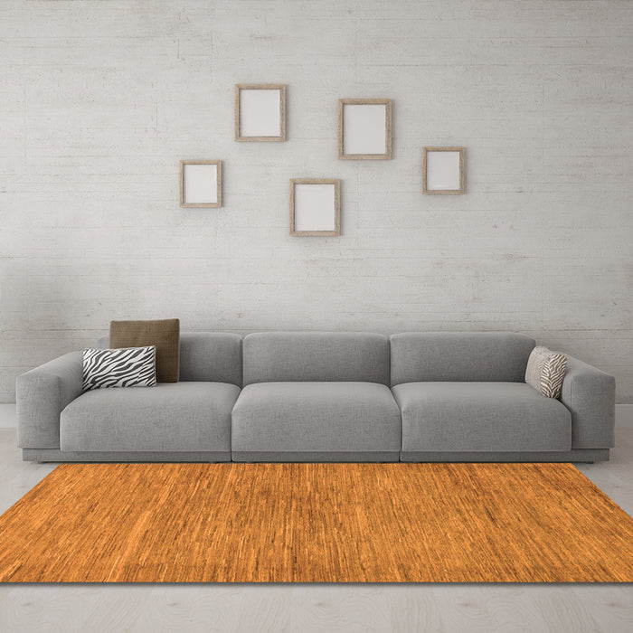 Machine Washable Abstract Orange Modern Area Rugs in a Living Room, wshabs117org