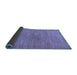 Sideview of Abstract Blue Modern Rug, abs117blu