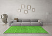 Machine Washable Abstract Green Modern Area Rugs in a Living Room,, wshabs117grn