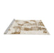 Sideview of Machine Washable Abstract Brown Sugar Brown Rug, wshabs1180