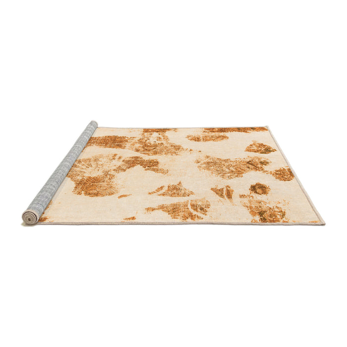 Sideview of Machine Washable Oriental Orange Modern Area Rugs, wshabs1180org