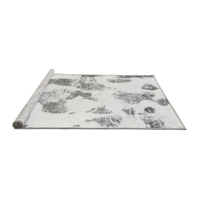 Sideview of Machine Washable Oriental Gray Modern Rug, wshabs1180gry