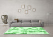 Machine Washable Oriental Emerald Green Modern Area Rugs in a Living Room,, wshabs1180emgrn