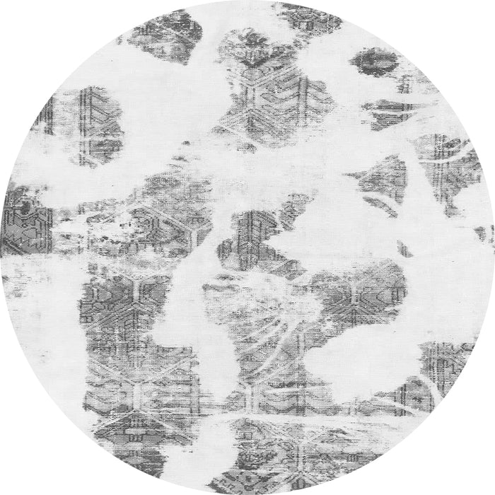 Round Machine Washable Oriental Gray Modern Rug, wshabs1180gry