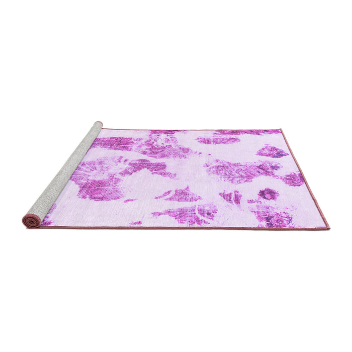 Sideview of Machine Washable Oriental Purple Modern Area Rugs, wshabs1180pur