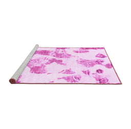 Sideview of Machine Washable Oriental Pink Modern Rug, wshabs1180pnk