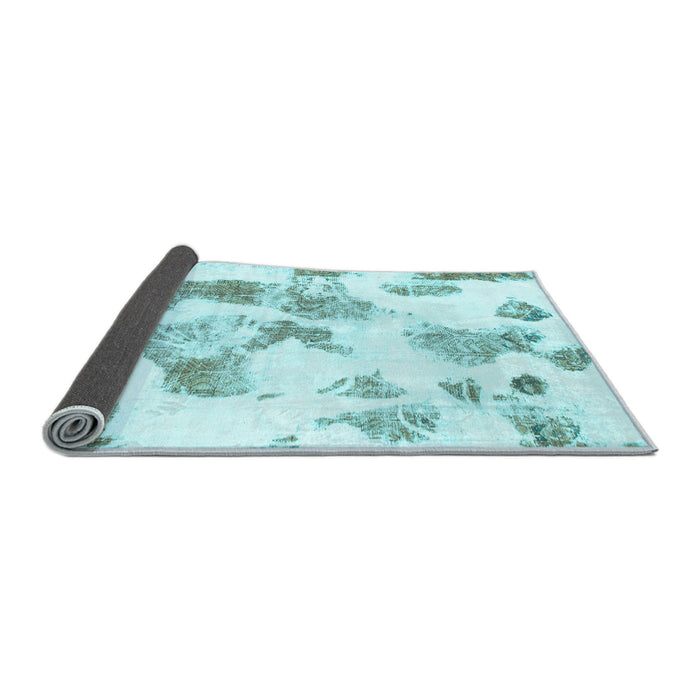 Sideview of Oriental Light Blue Modern Rug, abs1180lblu