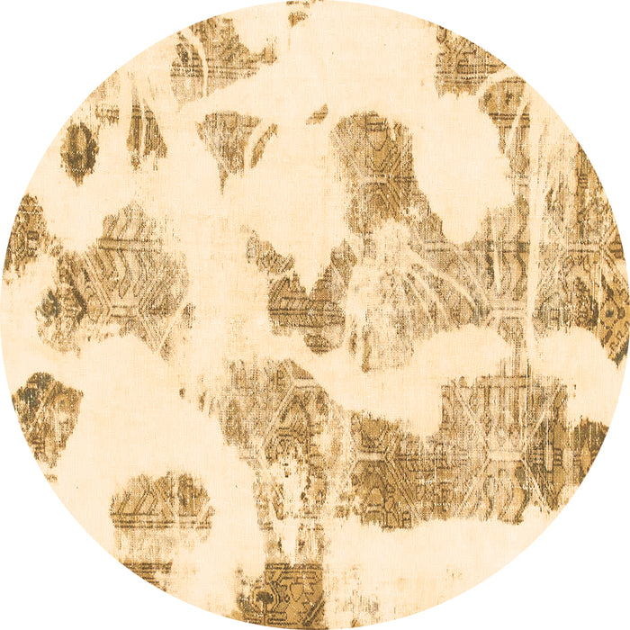 Round Oriental Brown Modern Rug, abs1180brn