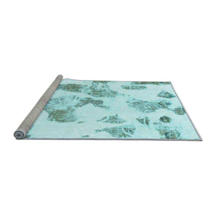 Sideview of Machine Washable Oriental Light Blue Modern Rug, wshabs1180lblu