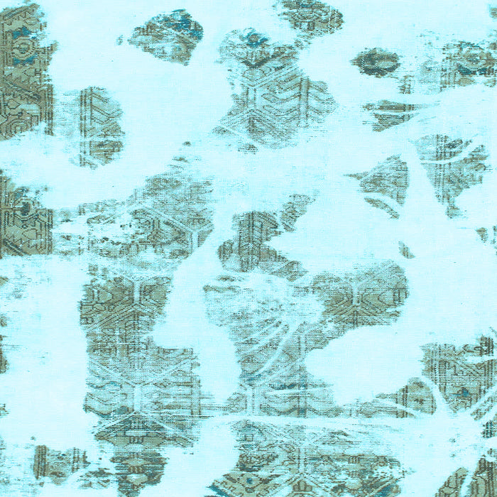 Square Machine Washable Oriental Light Blue Modern Rug, wshabs1180lblu