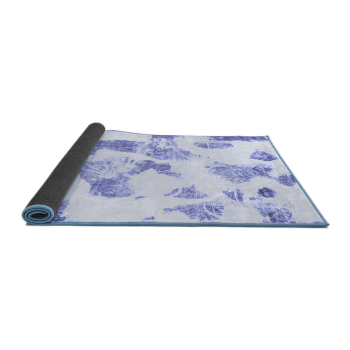 Sideview of Oriental Blue Modern Rug, abs1180blu