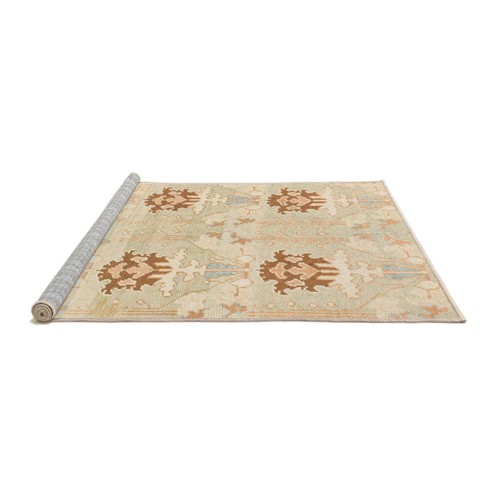 Sideview of Machine Washable Abstract Khaki Gold Rug, wshabs1181