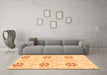 Machine Washable Oriental Orange Modern Area Rugs in a Living Room, wshabs1181org