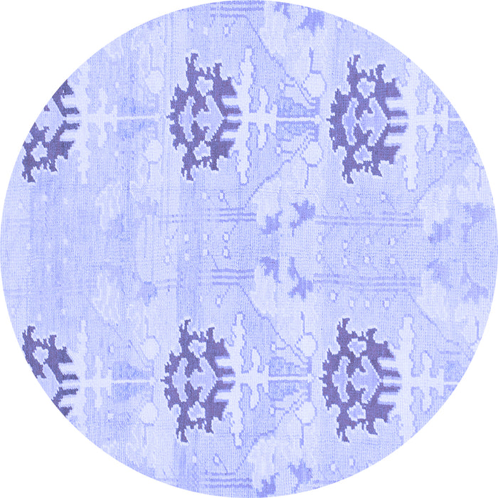 Round Oriental Blue Modern Rug, abs1181blu
