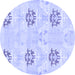 Round Oriental Blue Modern Rug, abs1181blu