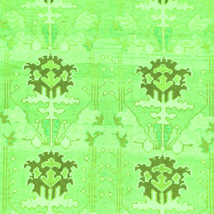 Machine Washable Oriental Green Modern Area Rugs, wshabs1181grn