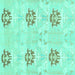 Square Oriental Turquoise Modern Rug, abs1181turq