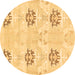 Round Oriental Brown Modern Rug, abs1181brn