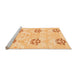 Sideview of Machine Washable Oriental Orange Modern Area Rugs, wshabs1181org