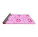 Sideview of Oriental Pink Modern Rug, abs1181pnk