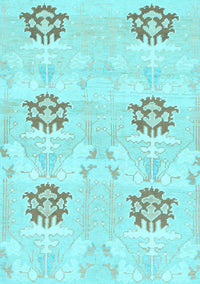 Oriental Light Blue Modern Rug, abs1181lblu