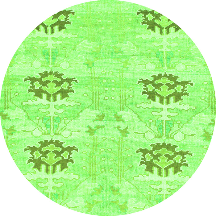Round Oriental Green Modern Rug, abs1181grn
