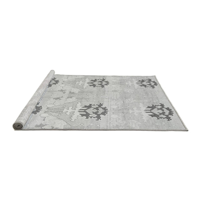 Sideview of Machine Washable Oriental Gray Modern Rug, wshabs1181gry