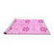 Sideview of Machine Washable Oriental Pink Modern Rug, wshabs1181pnk