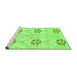 Sideview of Machine Washable Oriental Green Modern Area Rugs, wshabs1181grn