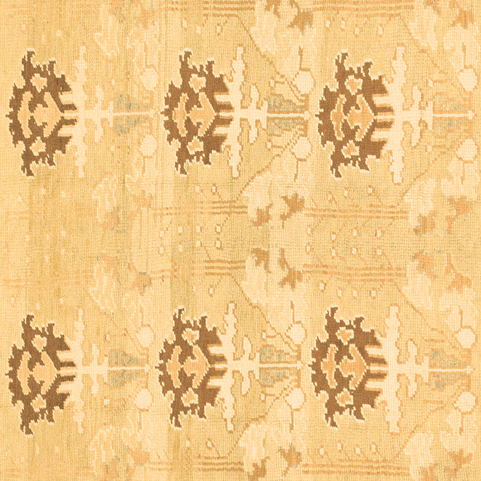 Square Machine Washable Oriental Brown Modern Rug, wshabs1181brn