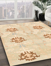 Abstract Khaki Gold Oriental Rug, abs1181