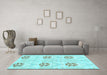 Machine Washable Oriental Light Blue Modern Rug in a Living Room, wshabs1181lblu