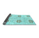 Sideview of Oriental Light Blue Modern Rug, abs1181lblu