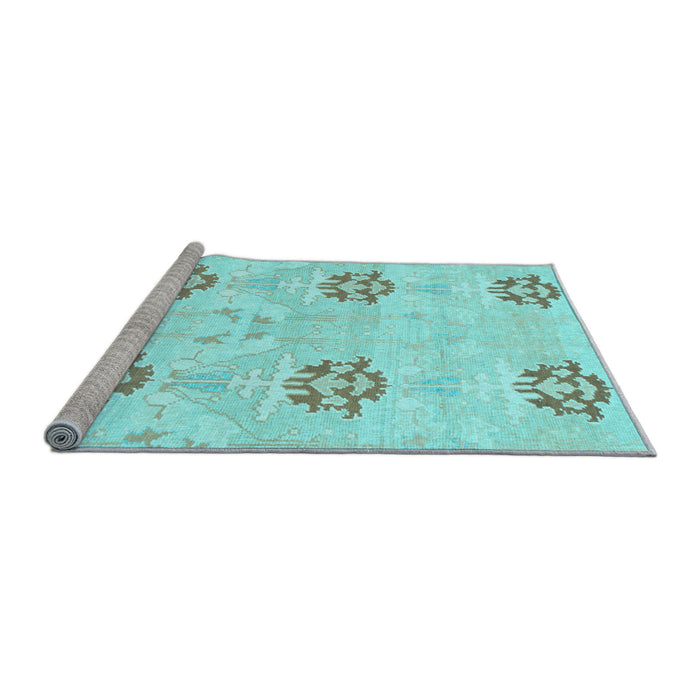 Sideview of Machine Washable Oriental Light Blue Modern Rug, wshabs1181lblu