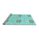 Sideview of Machine Washable Oriental Light Blue Modern Rug, wshabs1181lblu