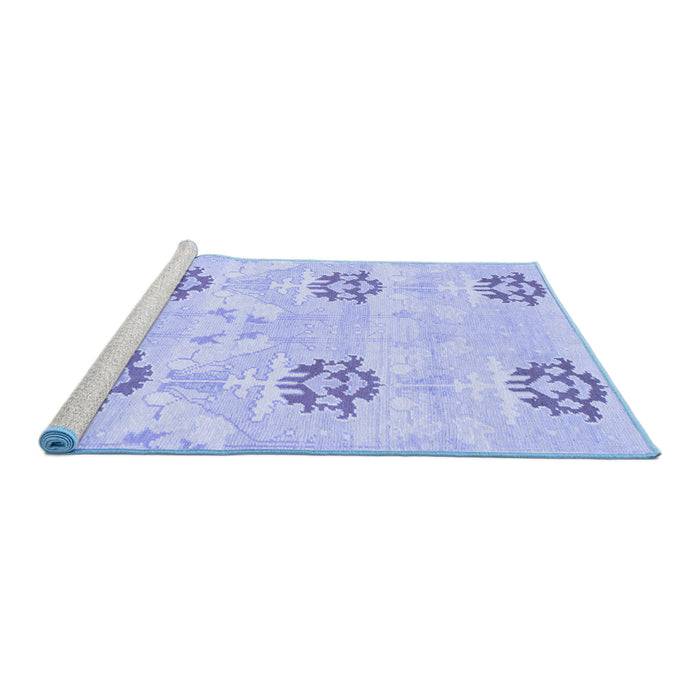 Sideview of Machine Washable Oriental Blue Modern Rug, wshabs1181blu
