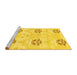 Sideview of Machine Washable Oriental Yellow Modern Rug, wshabs1181yw