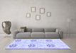 Machine Washable Oriental Blue Modern Rug in a Living Room, wshabs1181blu