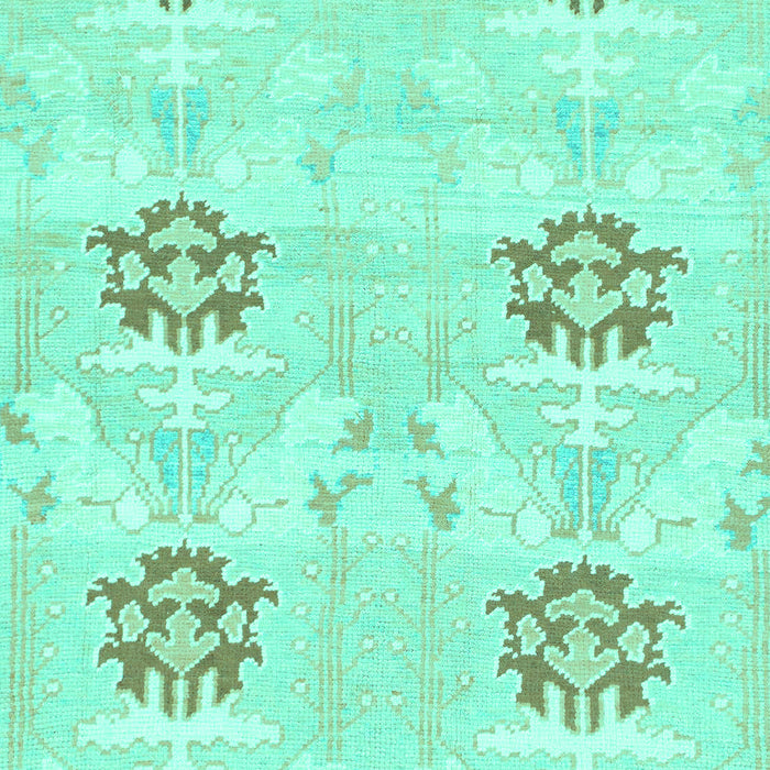 Machine Washable Oriental Turquoise Modern Area Rugs, wshabs1181turq