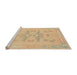 Sideview of Machine Washable Abstract Yellow Rug, wshabs1182