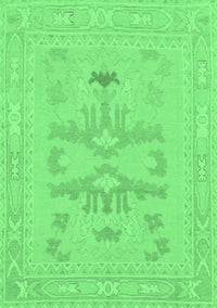 Abstract Emerald Green Modern Rug, abs1182emgrn