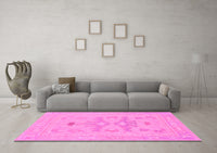 Machine Washable Abstract Pink Modern Rug, wshabs1182pnk