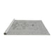Sideview of Machine Washable Abstract Gray Modern Rug, wshabs1182gry