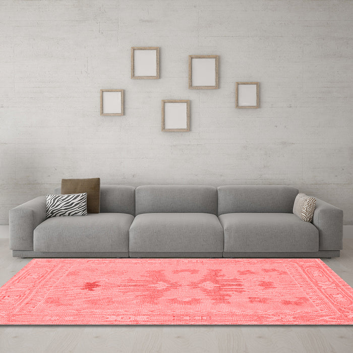 Modern Red Washable Rugs