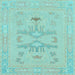 Square Abstract Light Blue Modern Rug, abs1182lblu