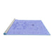 Sideview of Machine Washable Abstract Blue Modern Rug, wshabs1182blu